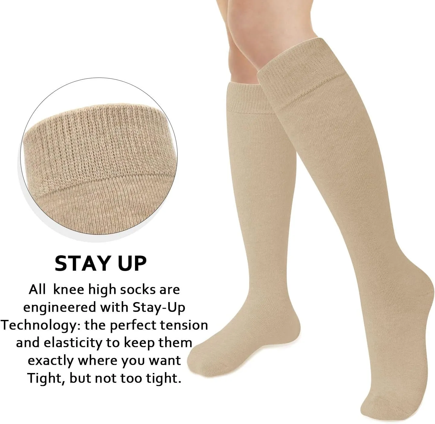 we fleece 5 Pairs Warm Knee High Socks for Women-Thermal Cotton Socks for Hiking,Work,Winter,Gifts