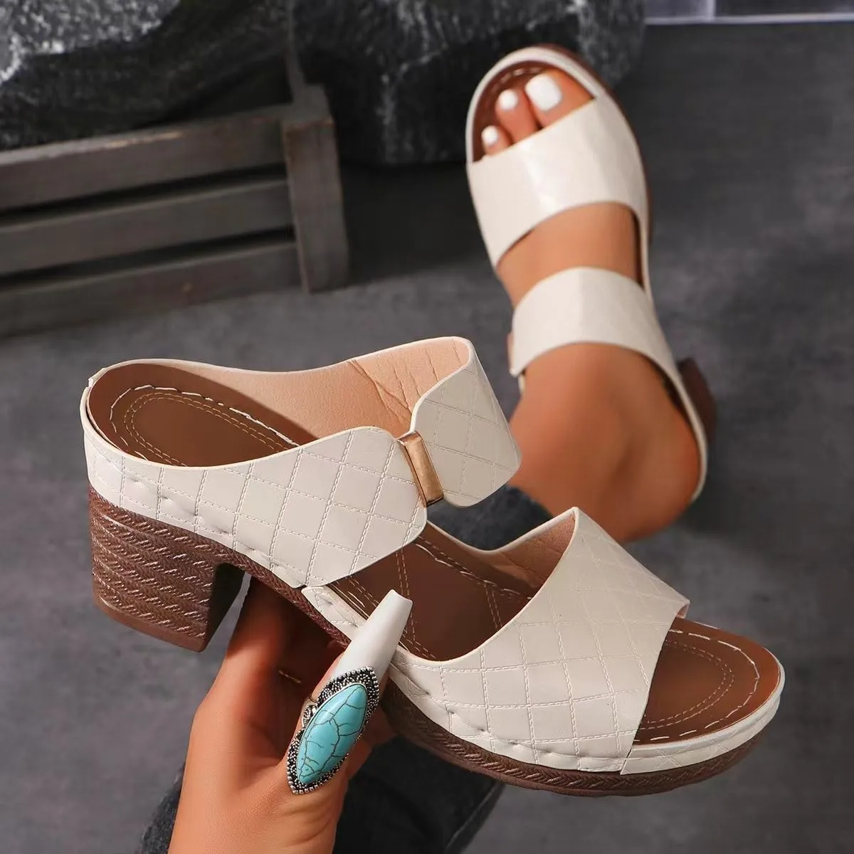 Wedge Sandals For Women 2025 Comfortable Low-Chunk Low Heel Pump Sandals Open Toe Ankle Strap Dress Wedding Shoes