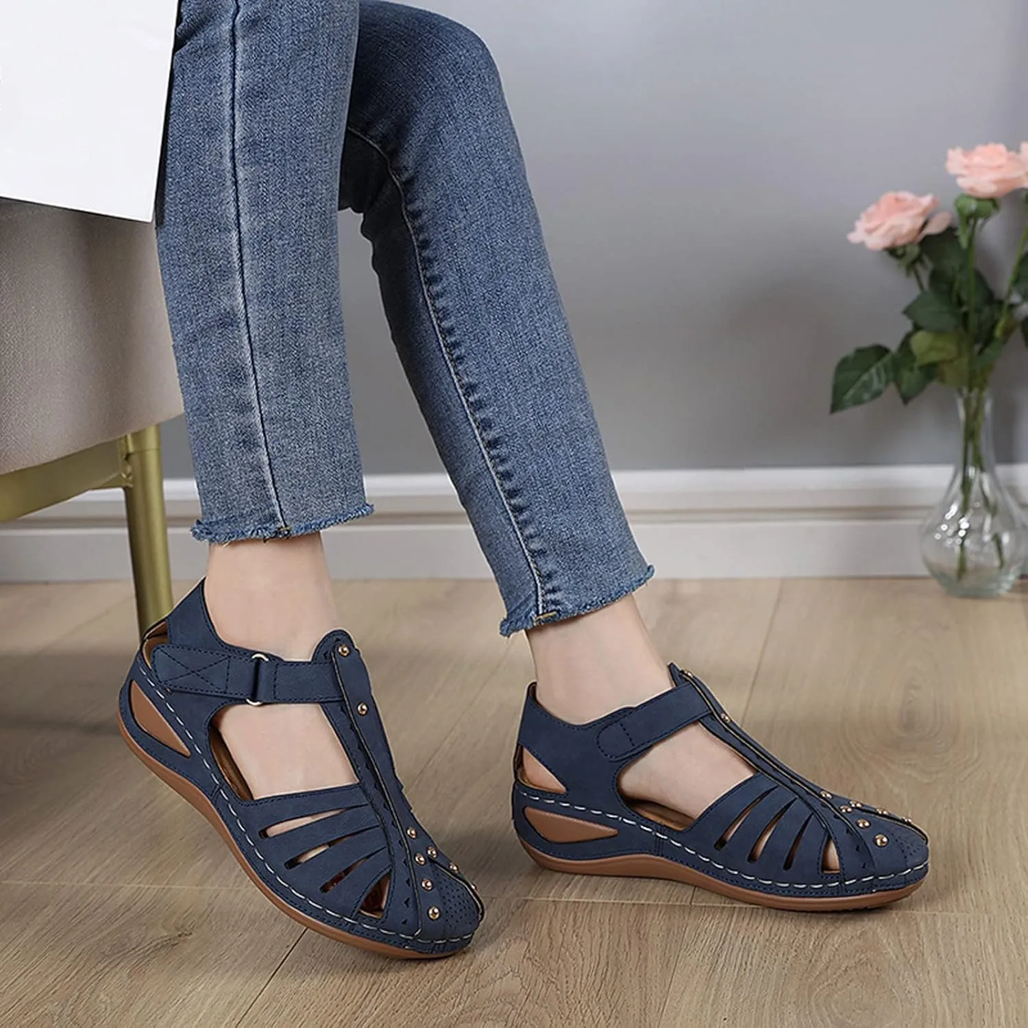 White Wedge Sandals for Women Orthopedic Leather Orthopedic Shoes for Women Dark Brown Sandals Women Dressy Womens Sandal with Arch Support Black Sandals Women Womens Strappy Heels