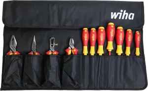 Wiha 32986 Insulated Industrial Pliers/Drivers Set in Roll Out Pouch, 11-Piece