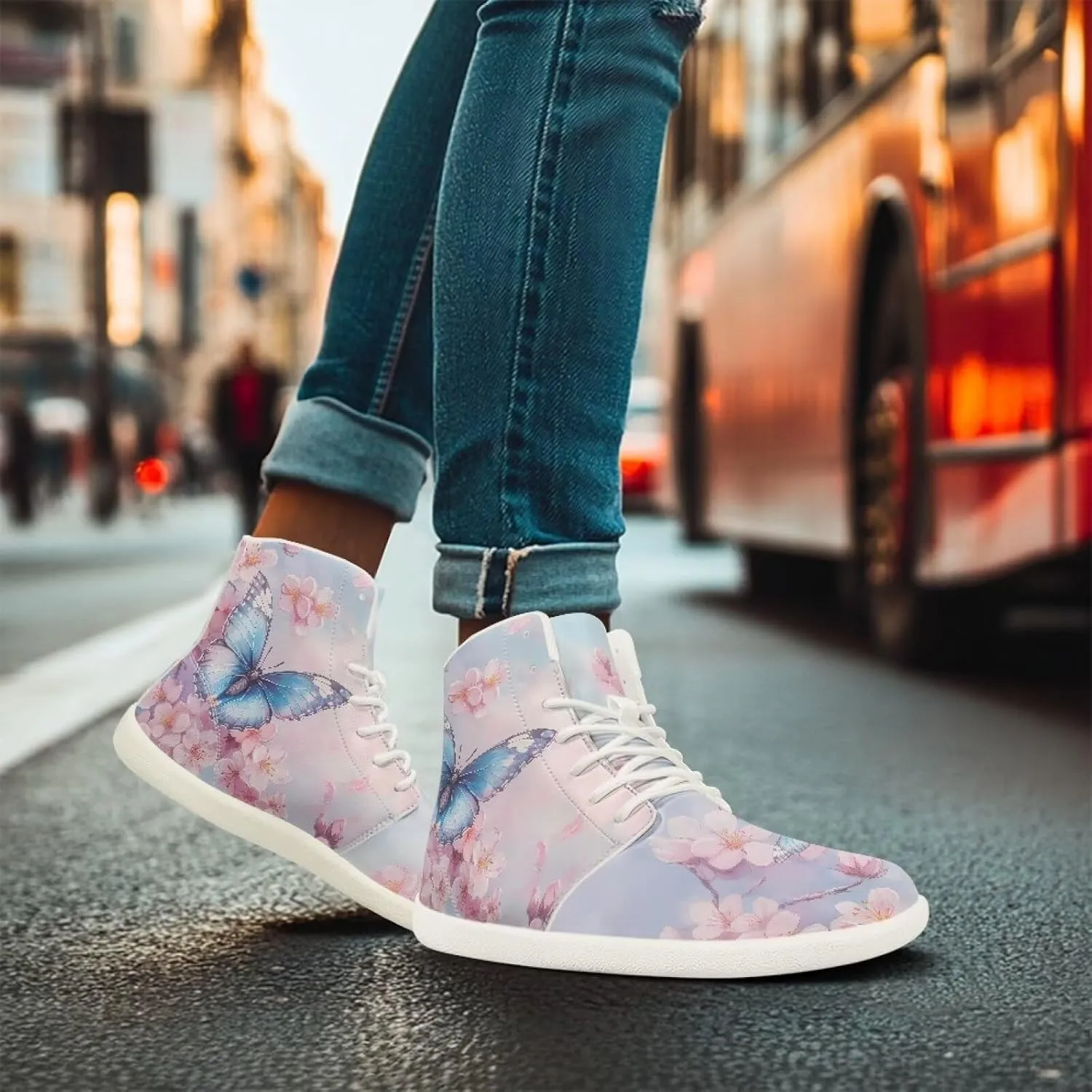 Women Barefoot Shoes Winter Wide Toe Box Walking Boots Lined Warm Outdoor Anti-Slip Ankle Boots White Sole