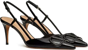Women Heeled Slingback Sandals Closed Pointed Toe Stiletto High Heels Slip-On Backless Evening Prom Party Dress Shoes