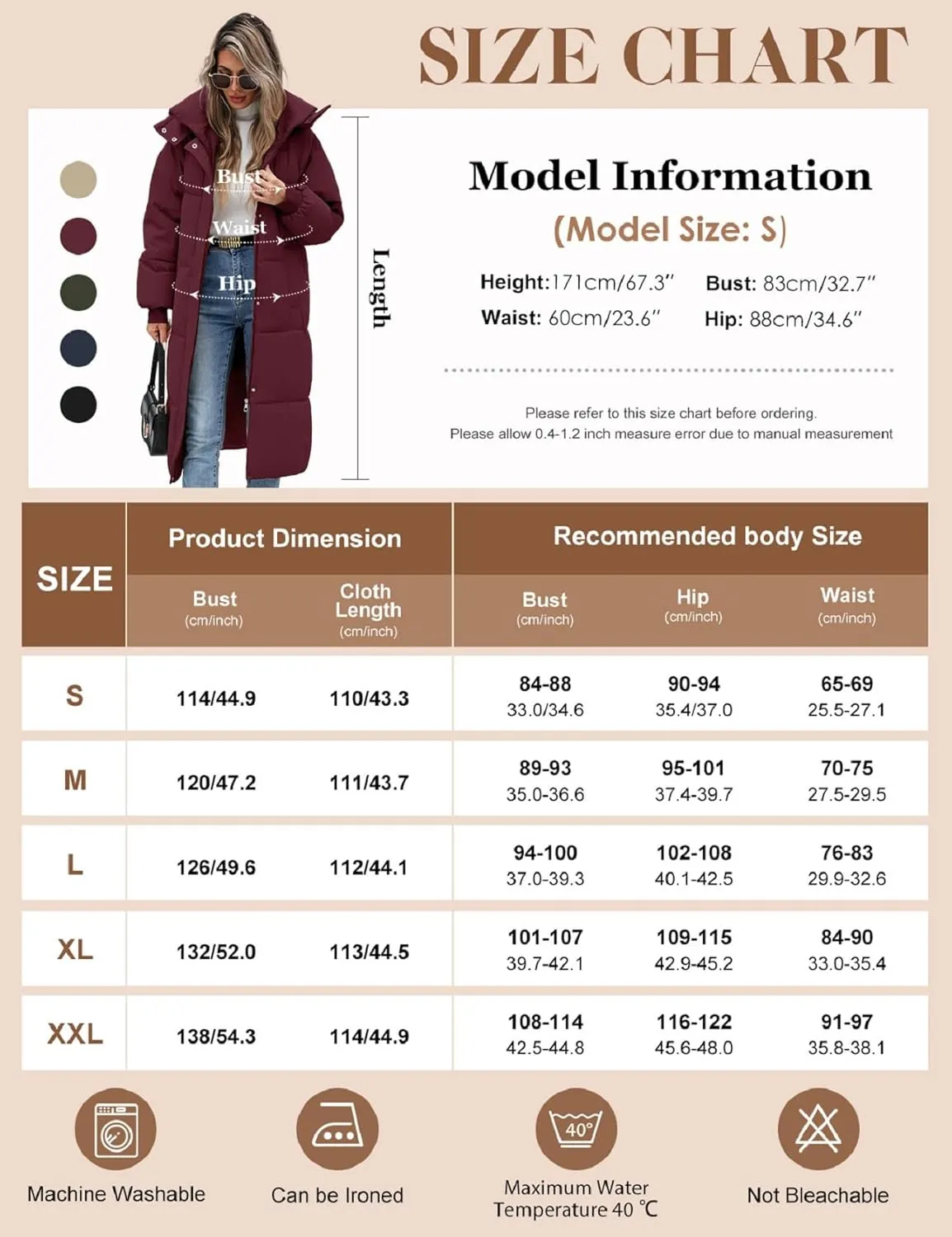 Women Long Puffer Coat Winter Warm Hooded Jacket Long Sleeve Parka Full Length Down Coats With Zip