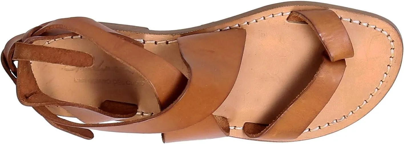 Women Sandals in Dark Brown Leather Handmade in Italy
