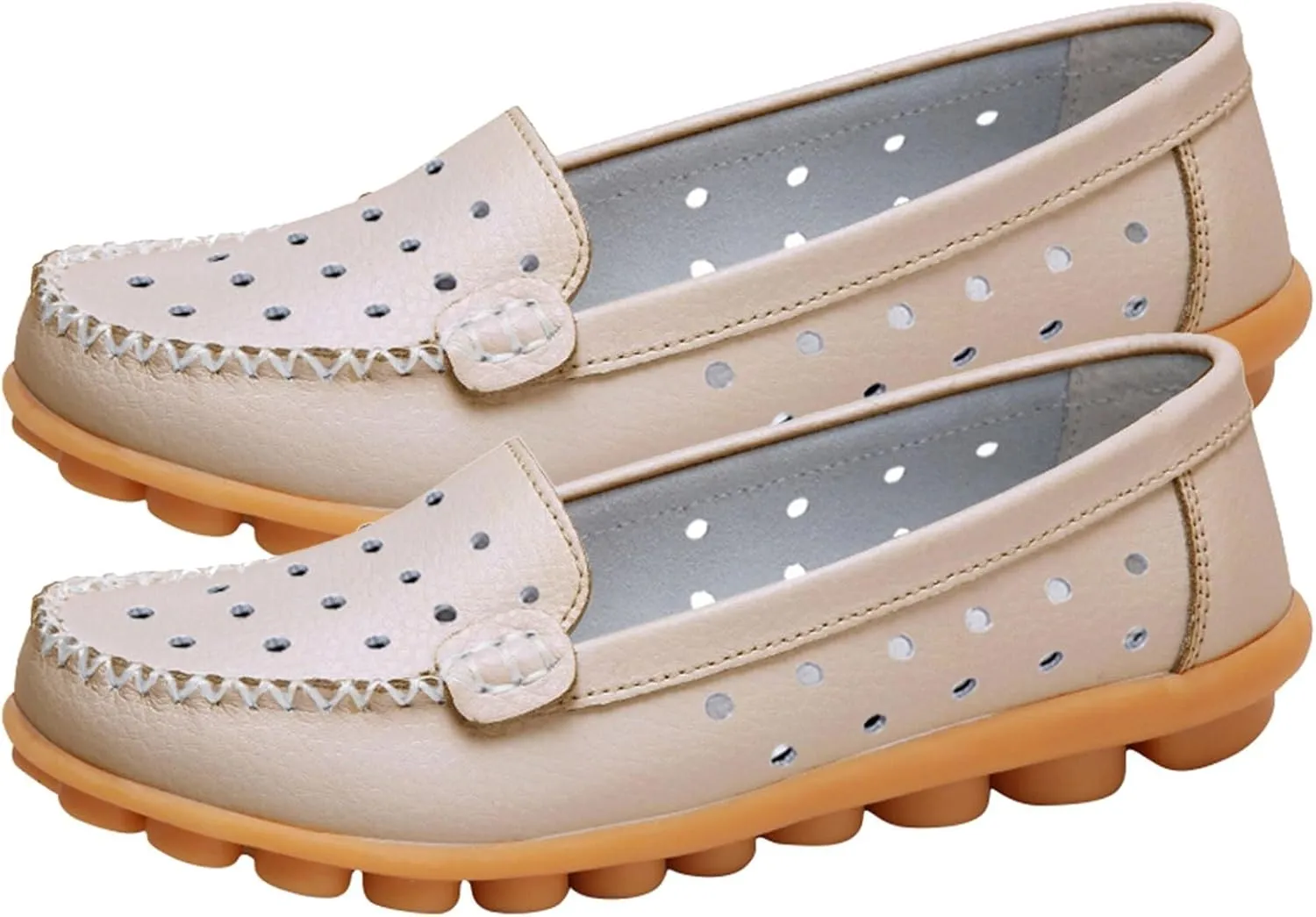 Women Shoes Fashionable Leather Shoes Hollow Breathable Single Shoes Loafers Casual Shoes Comfy Boots for Women