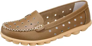 Women Shoes Fashionable Leather Shoes Hollow Breathable Single Shoes Loafers Casual Shoes Comfy Boots for Women