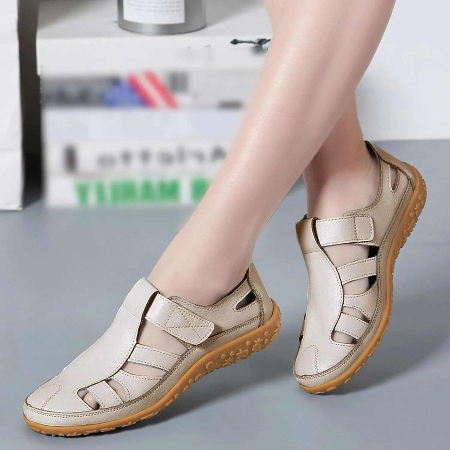 Women Wedge Closed Toe Sandals Wide Width Vintage Rubber Soft Sole Dressy Platform Running Walking Athletic Sport Clog