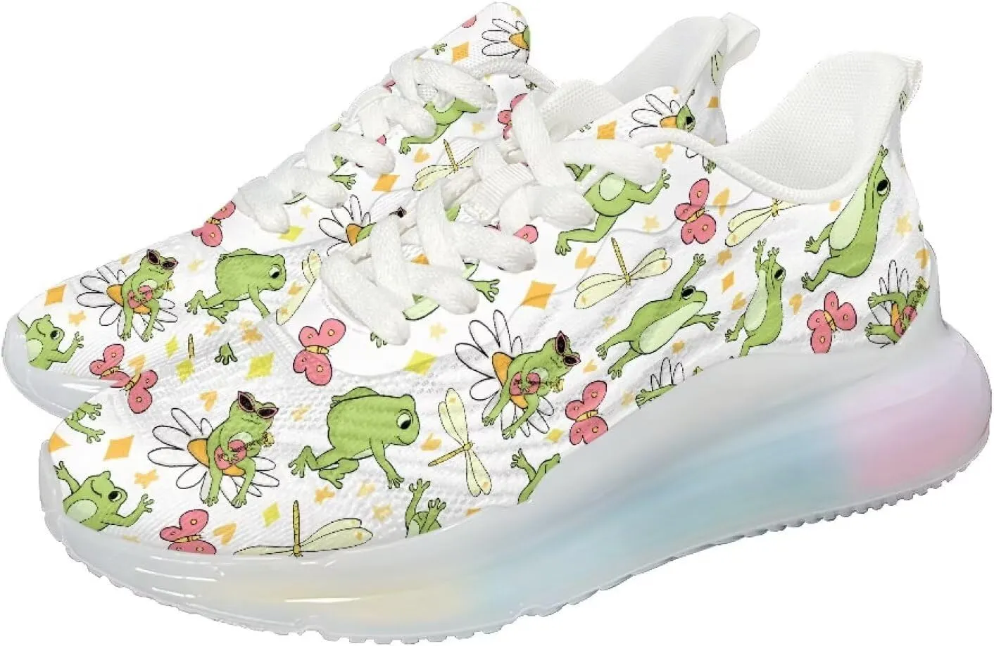 Women's Air Cushion Running Shoes Non Slip Breathable Mesh Sports Sneakers Comfort Arch Support Walking Shoes US 6-11
