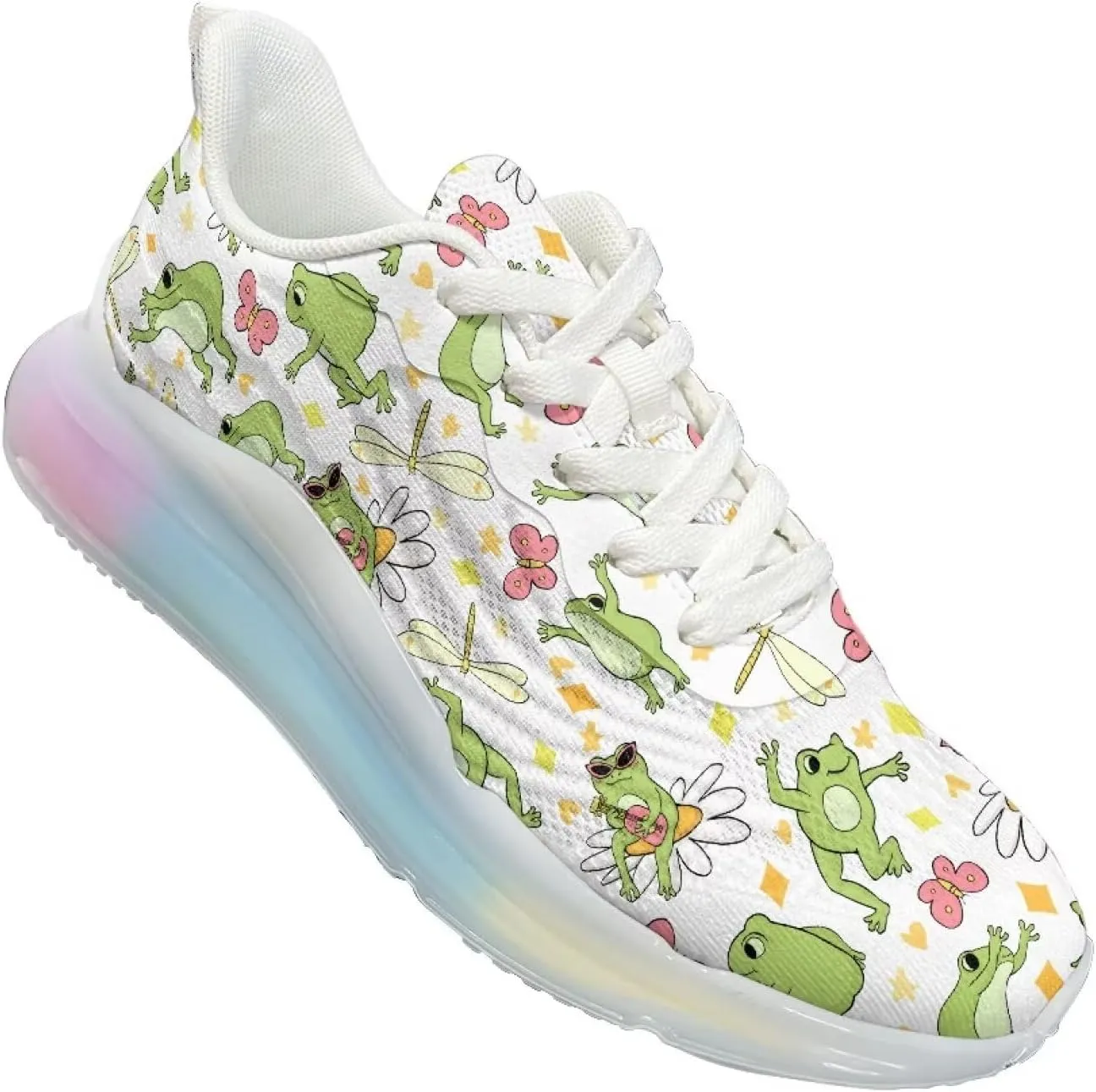 Women's Air Cushion Running Shoes Non Slip Breathable Mesh Sports Sneakers Comfort Arch Support Walking Shoes US 6-11