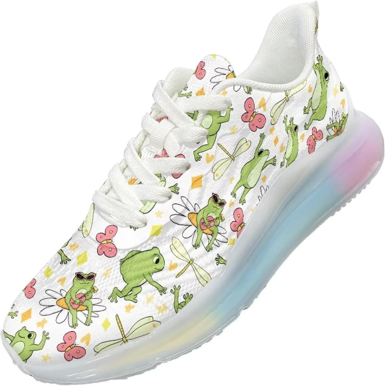 Women's Air Cushion Running Shoes Non Slip Breathable Mesh Sports Sneakers Comfort Arch Support Walking Shoes US 6-11