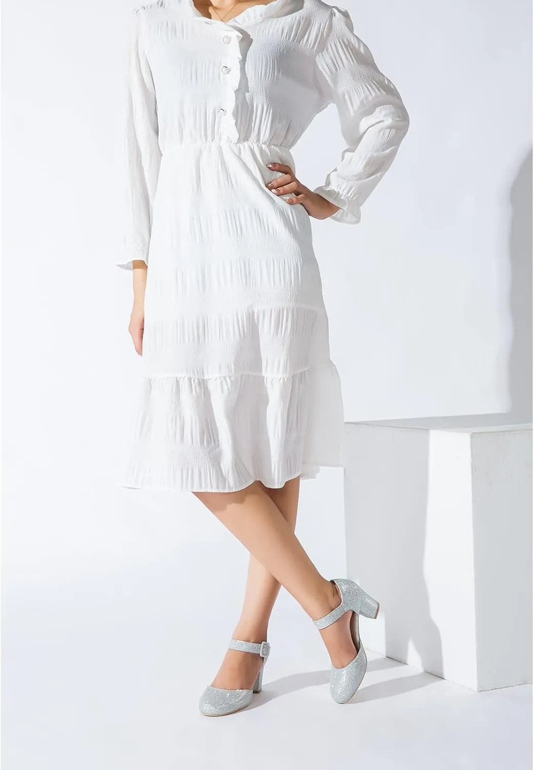 Women's Ankle Strap Pumps Closed Round Toe Buckle Low Chunky Block Heel D'Orsay Sandals Comfortable Dress Wedding Party Office Shoes