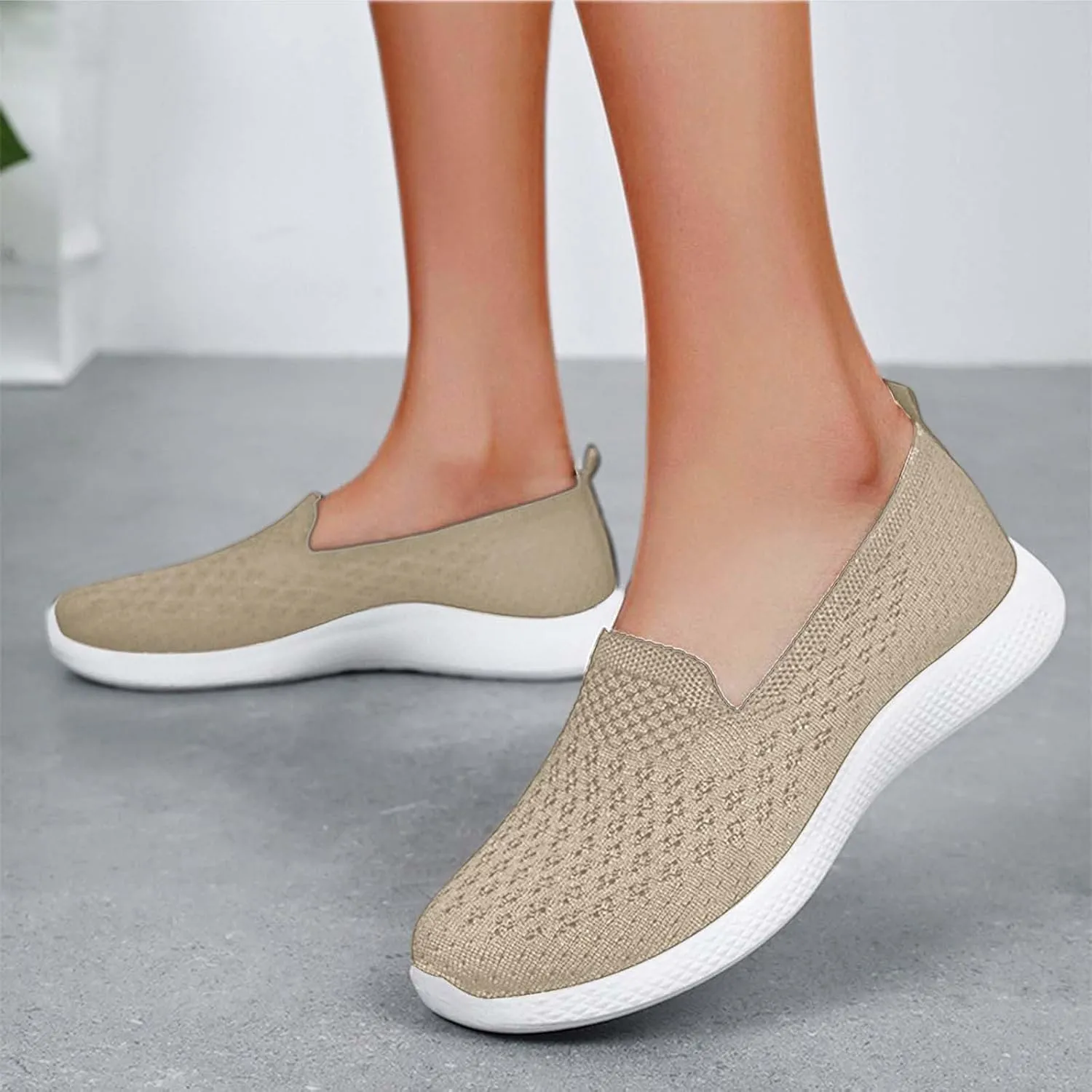 Womens Backless Sneakers Mesh Slip-on Mule Shoes Breathable Slippers Flat Soft Sole Classic Comfort for Gym Travel Work