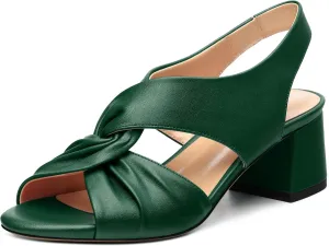 Womens Chunky Block Heels Sandals,Round Open Toe High Heeled Sandals,matte Slip On Ankle Strap Mid Sandals,leisure Dress Party Wedding Shoes 2 In