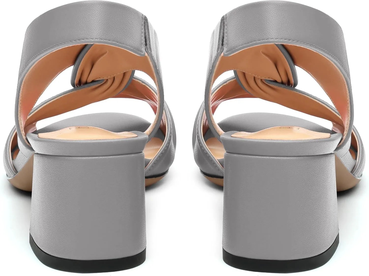 Womens Chunky Block Heels Sandals,Round Open Toe High Heeled Sandals,matte Slip On Ankle Strap Mid Sandals,leisure Dress Party Wedding Shoes 2 In