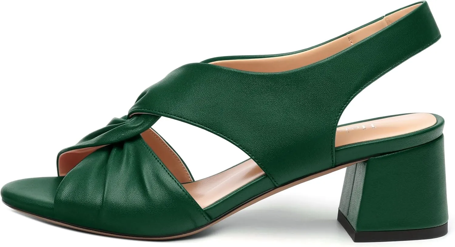 Womens Chunky Block Heels Sandals,Round Open Toe High Heeled Sandals,matte Slip On Ankle Strap Mid Sandals,leisure Dress Party Wedding Shoes 2 In