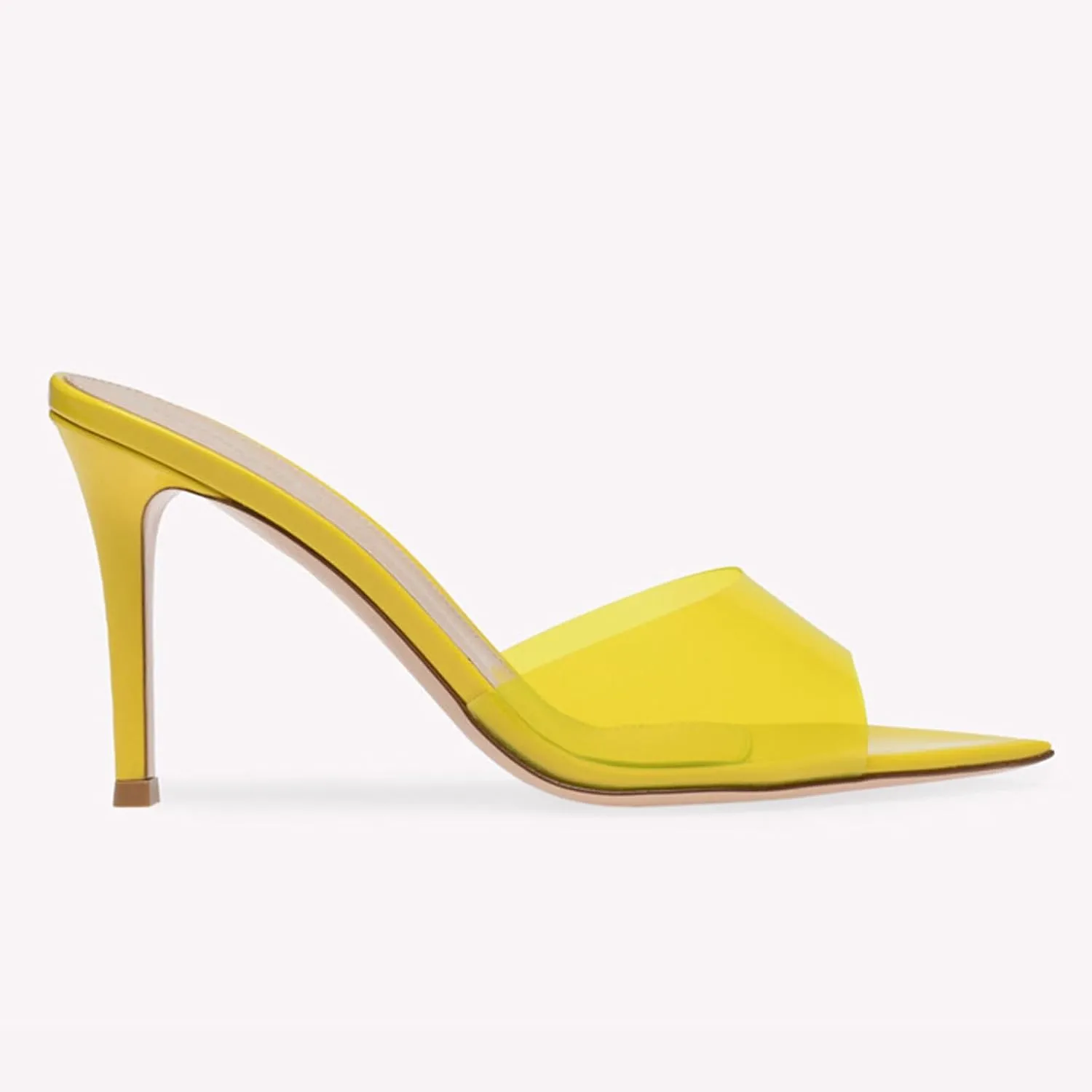 Women's Clear Pointed Toe Slingback Stilettos Heel Sandals Fashion Sexy Comfortable Summer Open Toe Backless Slip On Dress Slides Sandals for Casual Outdoor Party Work Wedding