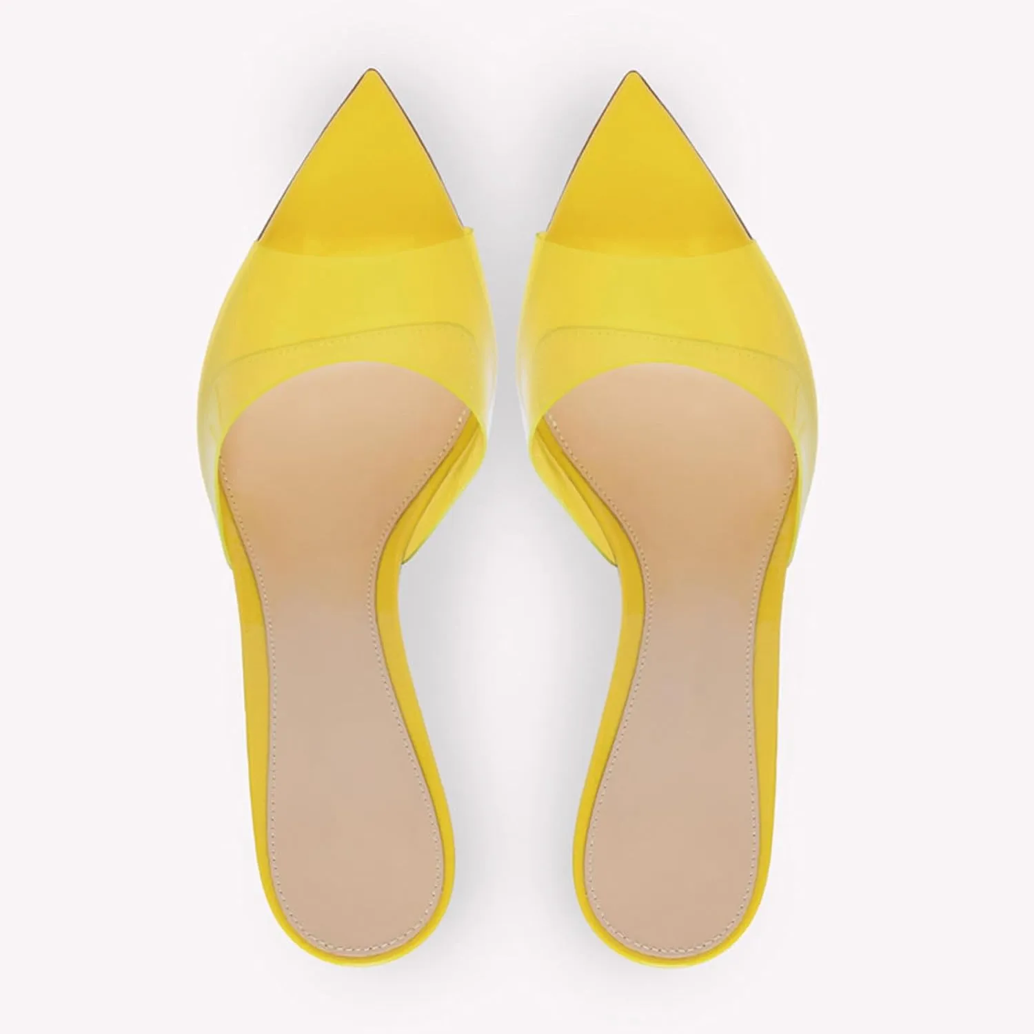 Women's Clear Pointed Toe Slingback Stilettos Heel Sandals Fashion Sexy Comfortable Summer Open Toe Backless Slip On Dress Slides Sandals for Casual Outdoor Party Work Wedding
