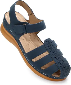 Women's Closed Toe Wedge Sandals - Dressy Summer Fisherman Sandals Comfortable