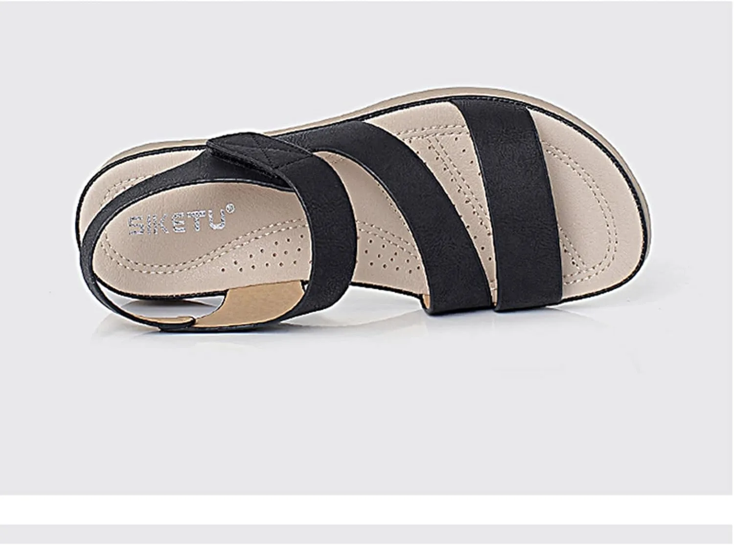Womens Comfort Outdoor Sport Walking Sandals Summer Lightweight Athletic Hiking Shoes Casual Comfortable Arch Support Beach Sports Sandal Open Toe Elastic Ankle Strap Flat Wedge Platform