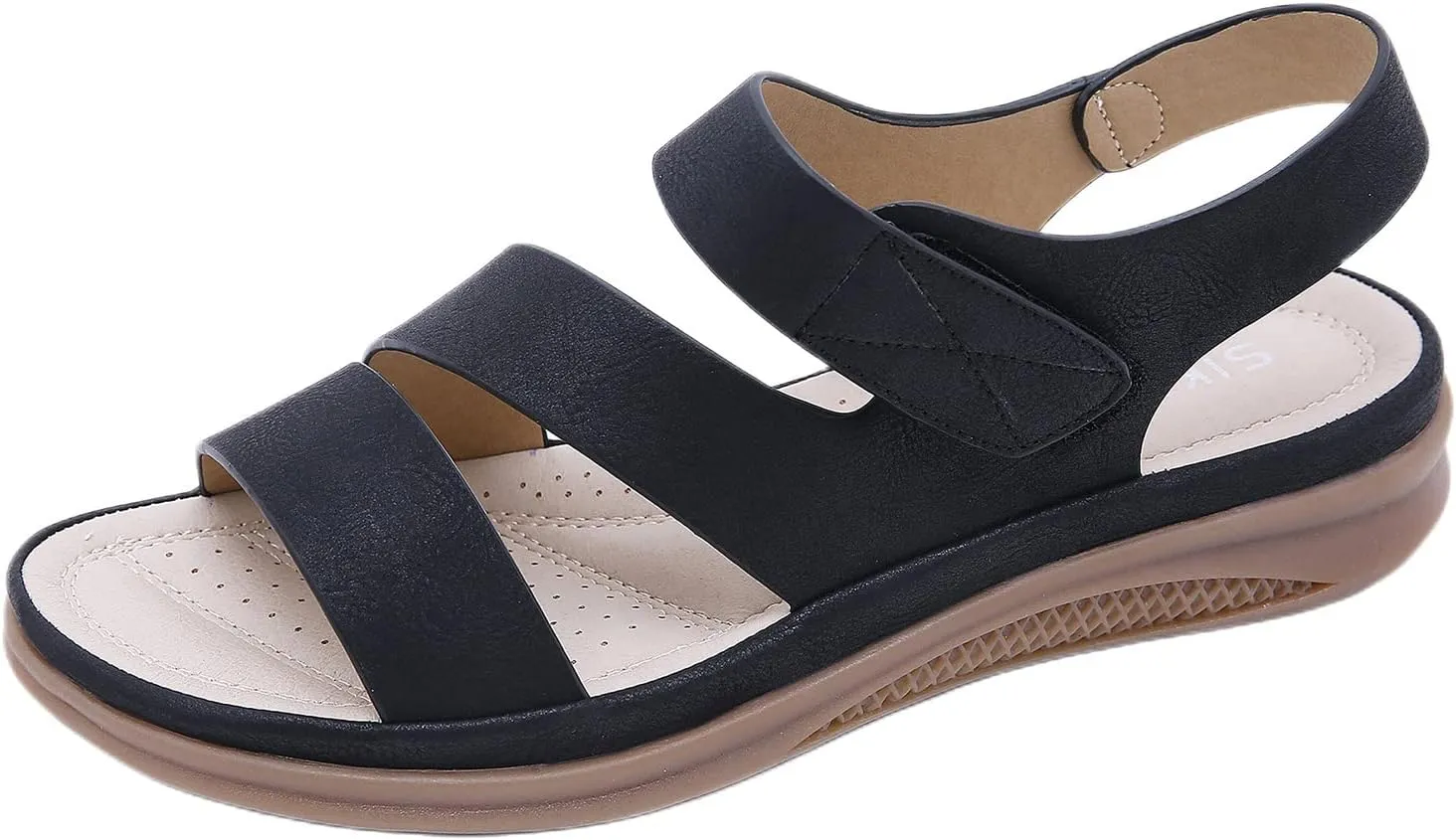 Womens Comfort Outdoor Sport Walking Sandals Summer Lightweight Athletic Hiking Shoes Casual Comfortable Arch Support Beach Sports Sandal Open Toe Elastic Ankle Strap Flat Wedge Platform