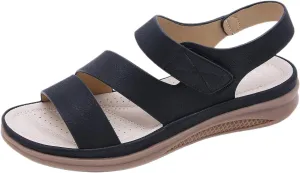 Womens Comfort Outdoor Sport Walking Sandals Summer Lightweight Athletic Hiking Shoes Casual Comfortable Arch Support Beach Sports Sandal Open Toe Elastic Ankle Strap Flat Wedge Platform