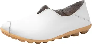 Women's Comfort Walking Boat Shoe Breathable Walking Office Flat Loafer Casual Leather Flats Slip On Driving Loafers Comfortable Orthopedic Shoes