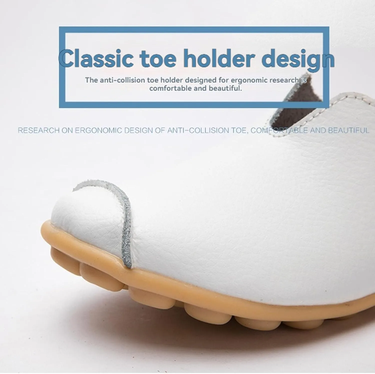 Women's Comfort Walking Boat Shoe Breathable Walking Office Flat Loafer Casual Leather Flats Slip On Driving Loafers Comfortable Orthopedic Shoes