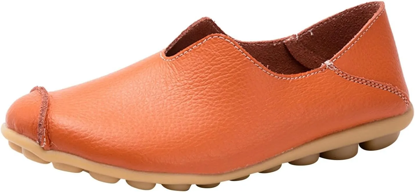 Womens Comfortable Loafers Round Toe Moccasins Driving Slip On Flat Shoes Casual Dressy Comfort Walking Boat Shoe
