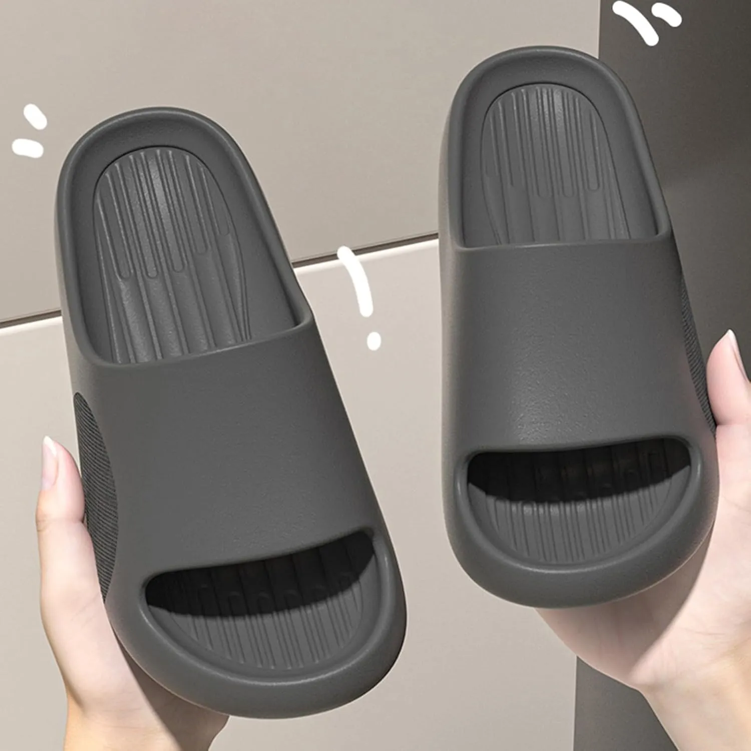 Women's Flat Slippers Non Slip House Slippers Indoor Outdoor Memory Foam Slides Shower Shoes for Women