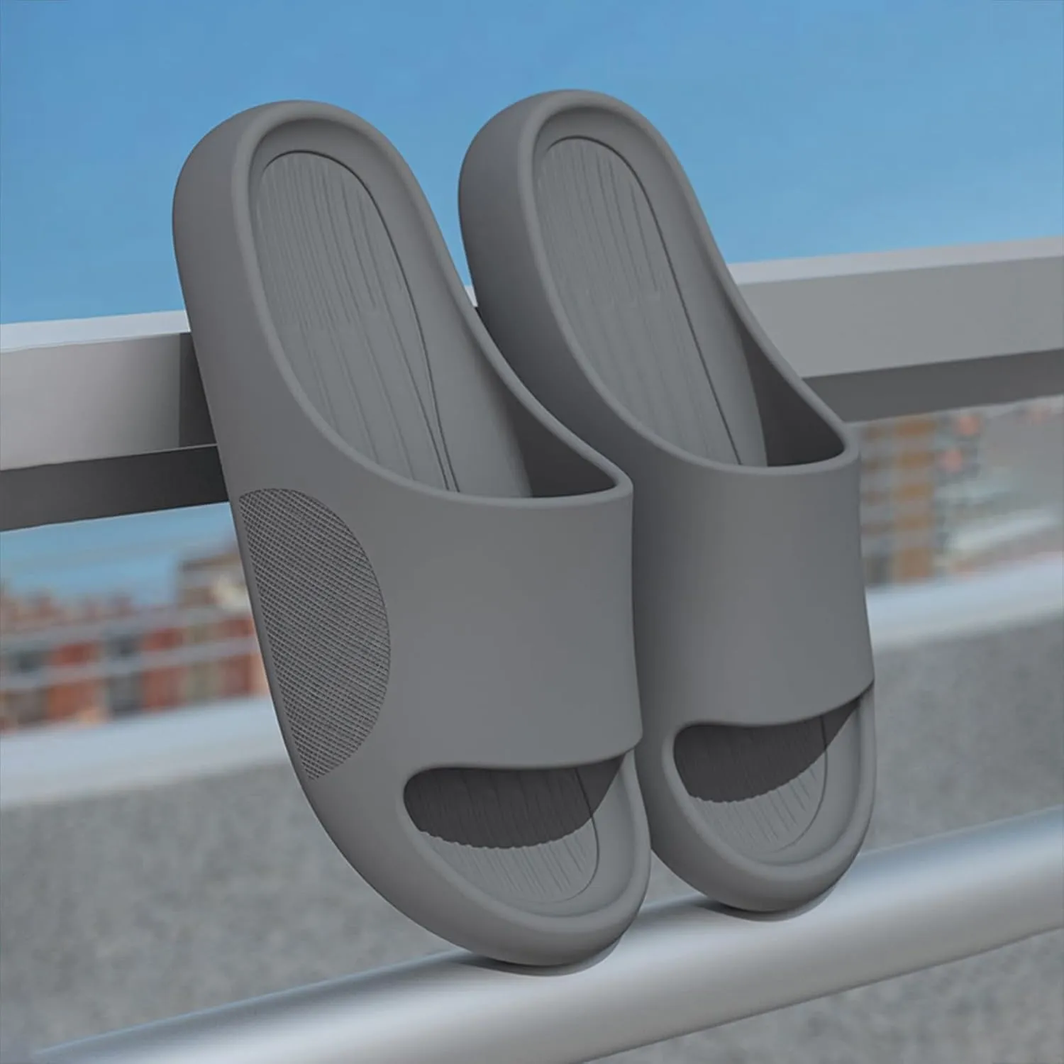 Women's Flat Slippers Non Slip House Slippers Indoor Outdoor Memory Foam Slides Shower Shoes for Women