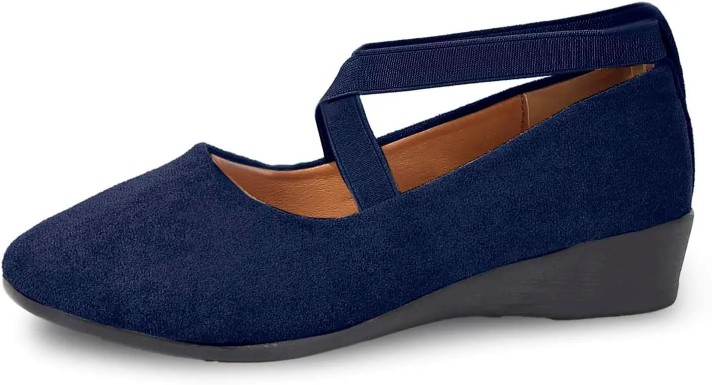 Womens Flats Comfortable Shoes Crisscross Elastic Ankle Straps Closed Toe Dressy Fashion Casual Ballet Office Flats Shoes
