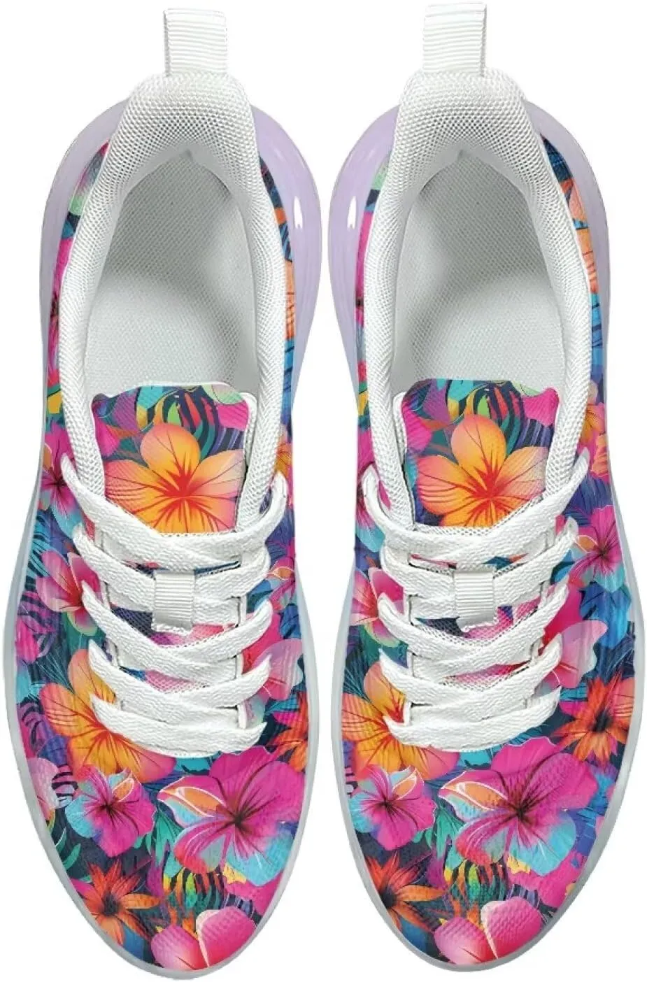 Women's Floral Print Sneaker Soft Lightweight Non Slip Tennis Sneaker Footwear Air Cushion Walking Shoes for Women US 6-11