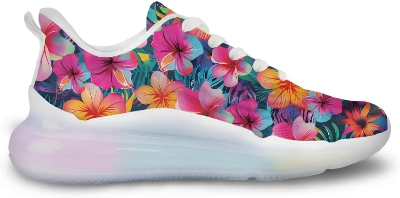 Women's Floral Print Sneaker Soft Lightweight Non Slip Tennis Sneaker Footwear Air Cushion Walking Shoes for Women US 6-11