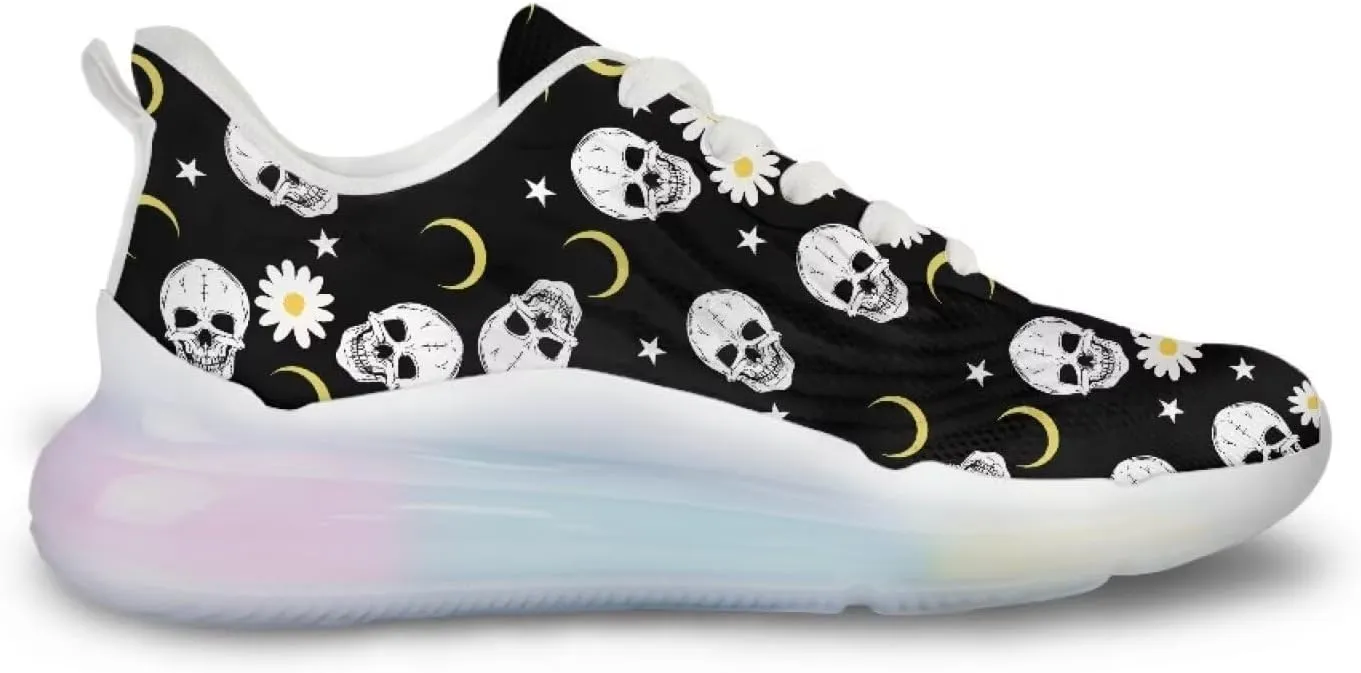 Women's Flower Sneakers Cozy Breathable Lightweight Non-Slip Air Cushion Outdoor Running Shoes for Women US 6-11