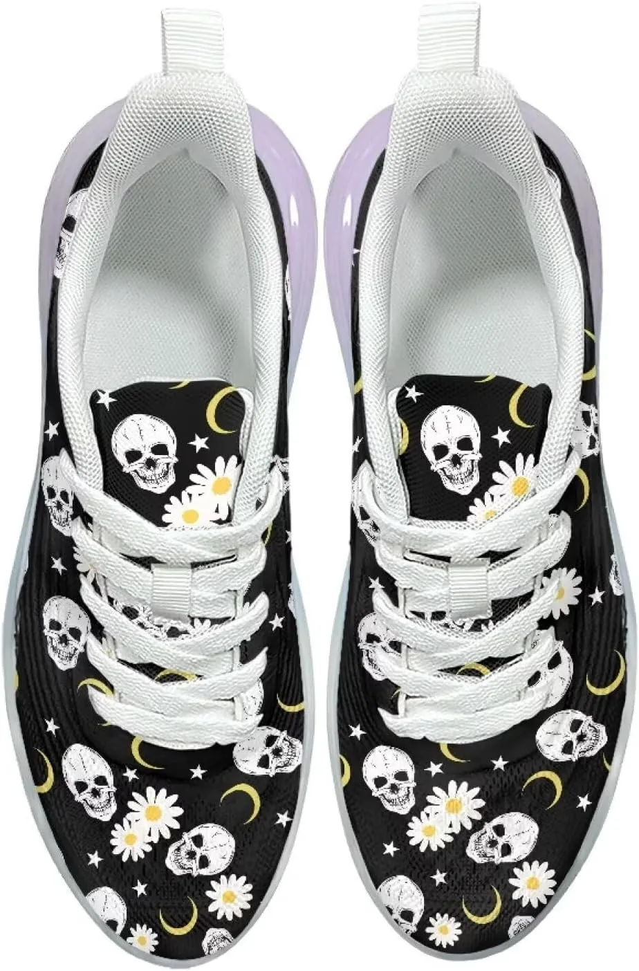 Women's Flower Sneakers Cozy Breathable Lightweight Non-Slip Air Cushion Outdoor Running Shoes for Women US 6-11