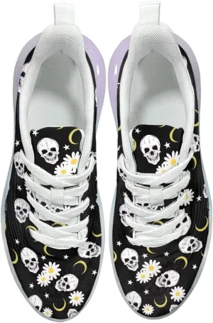 Women's Flower Sneakers Cozy Breathable Lightweight Non-Slip Air Cushion Outdoor Running Shoes for Women US 6-11