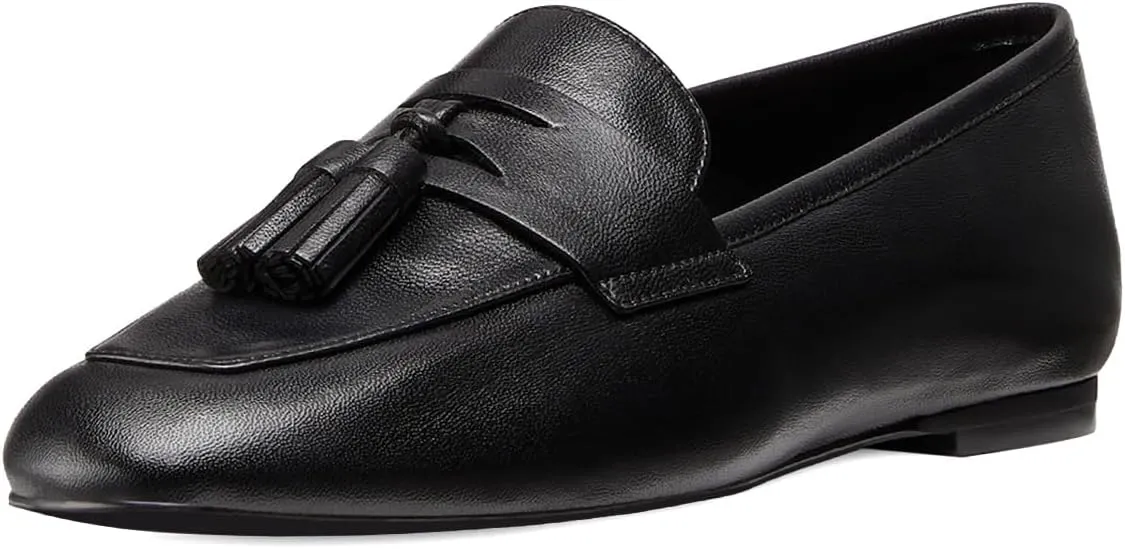 Women’s Fringed Pumps Block Low Heel Loafers Tassel Flats Round Toe Slip On Shoes Working Business Daily Size 4-16 US