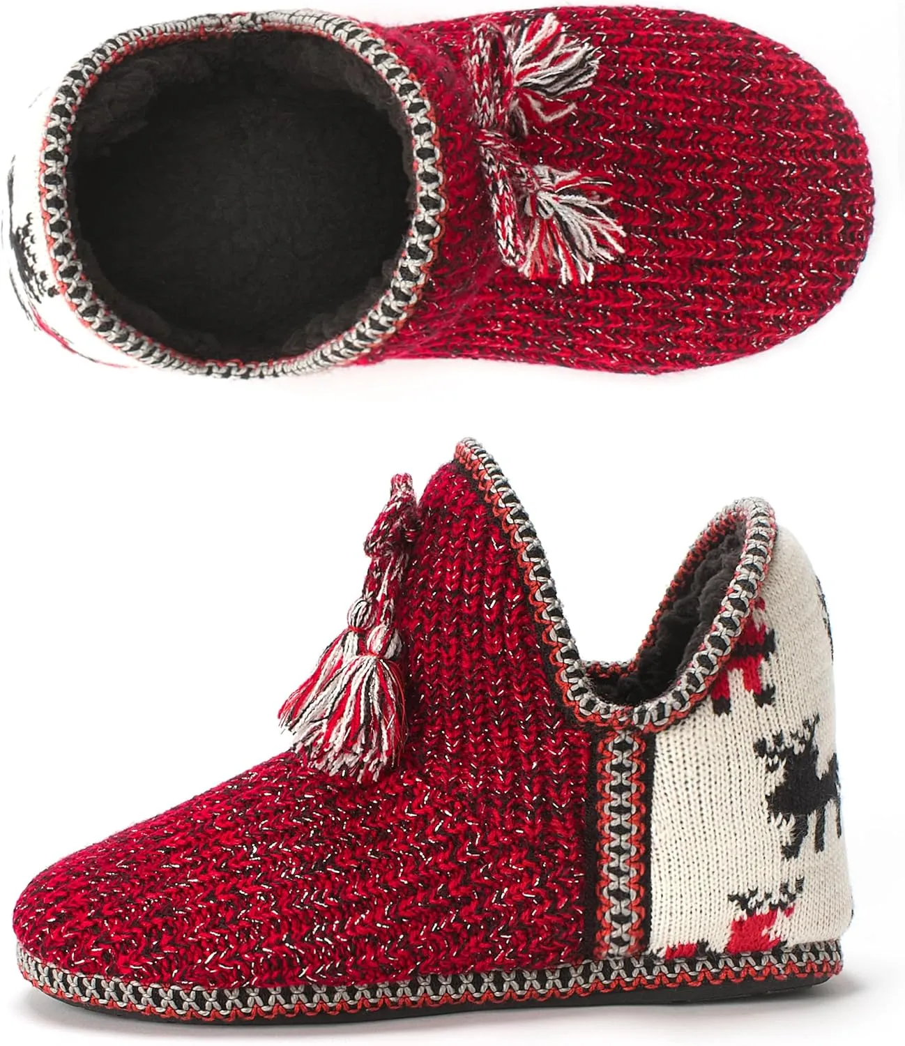 Women's Fuzzy Bootie Slippers, Plush Fleece & Memory Foam House Boots, Cozy Non-Slip Indoor/Outdoor Shoes