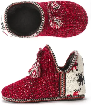 Women's Fuzzy Bootie Slippers, Plush Fleece & Memory Foam House Boots, Cozy Non-Slip Indoor/Outdoor Shoes