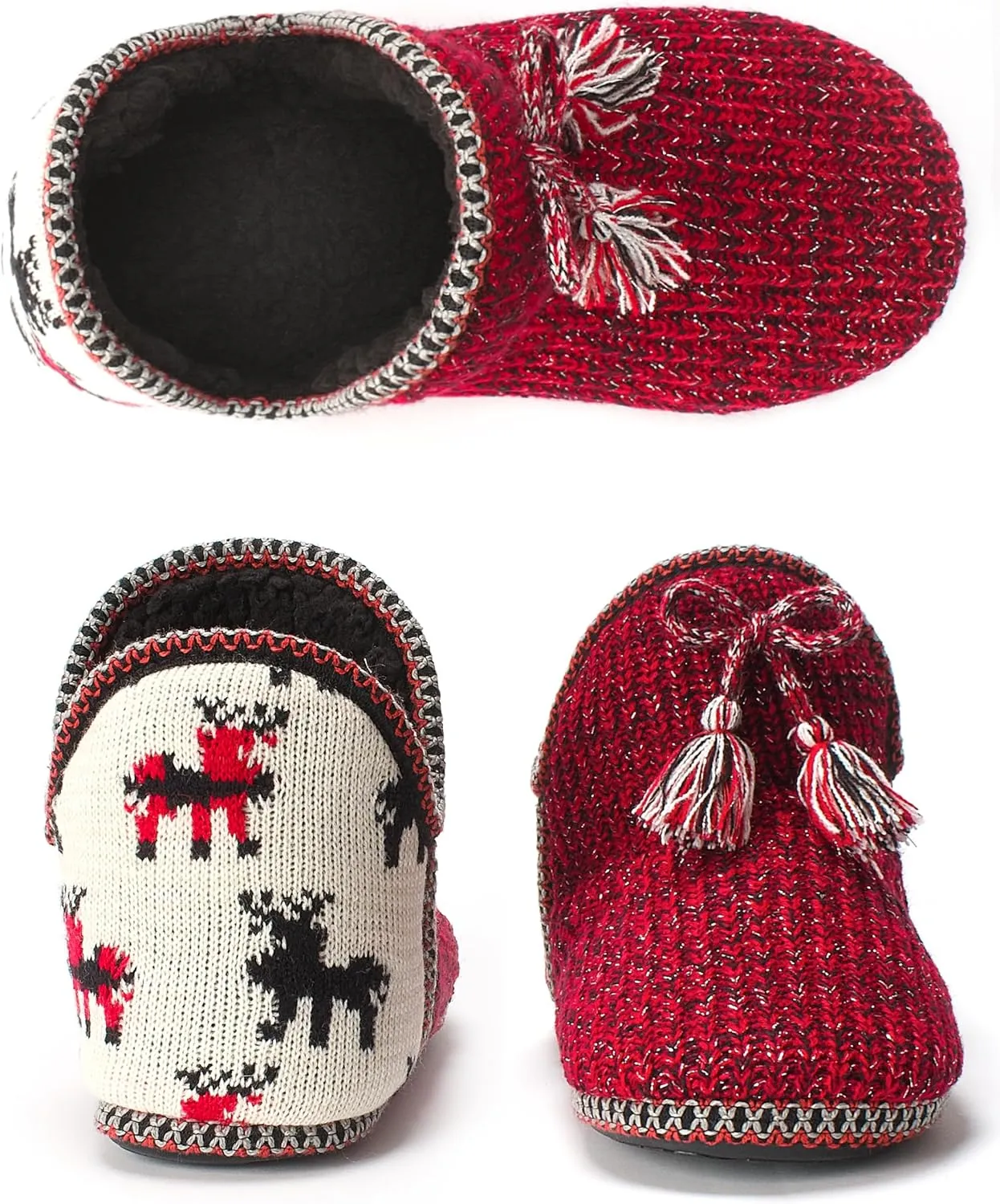 Women's Fuzzy Bootie Slippers, Plush Fleece & Memory Foam House Boots, Cozy Non-Slip Indoor/Outdoor Shoes
