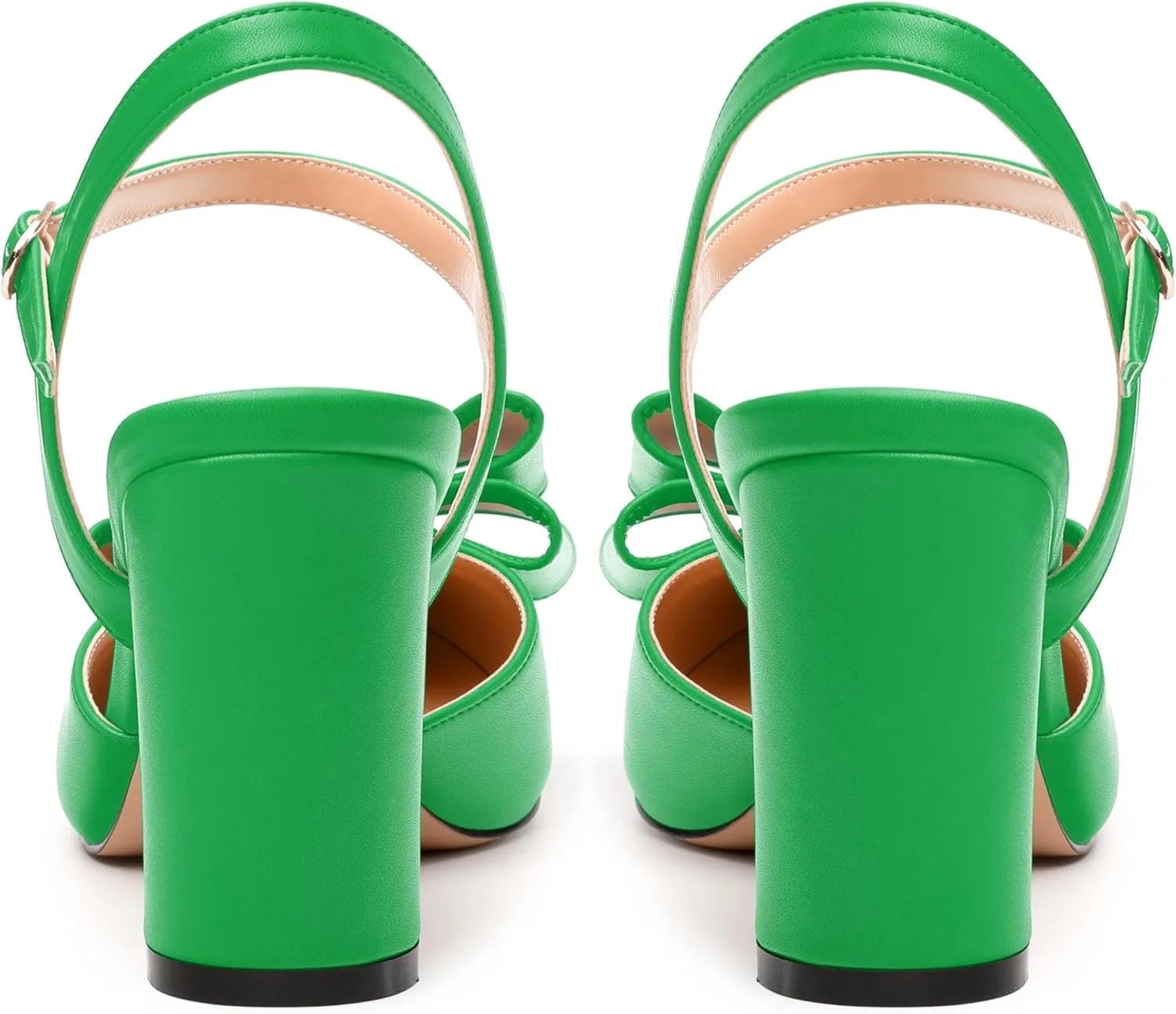 Women's Heeled Sandals, Double Bowknot Sandals Chunky High Heels Pumps, Sexy Closed Pointed Toe Ankle Strap Heels Slingback Slip on Comfortable wedding Bridal Dress Shoes