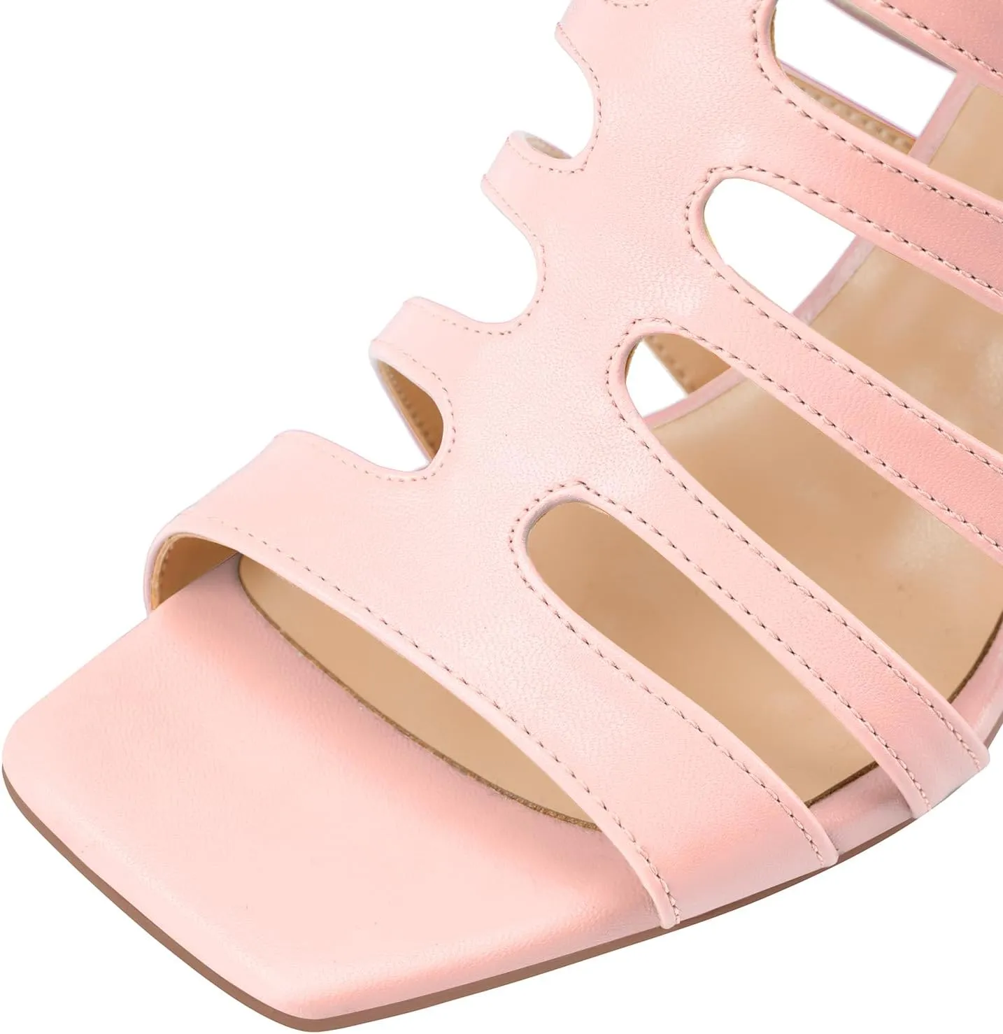 Women's High Heel Stiletto Sandals Open Square Toe T-Strap Stilettos Cutout Hollow Dress Slingback Heels Summer Strappy Comfy Shoes for Ladies Sexy Unique