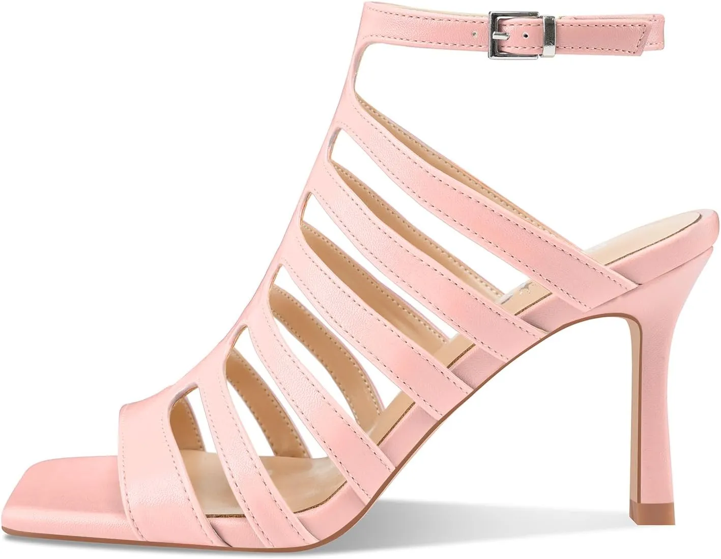 Women's High Heel Stiletto Sandals Open Square Toe T-Strap Stilettos Cutout Hollow Dress Slingback Heels Summer Strappy Comfy Shoes for Ladies Sexy Unique
