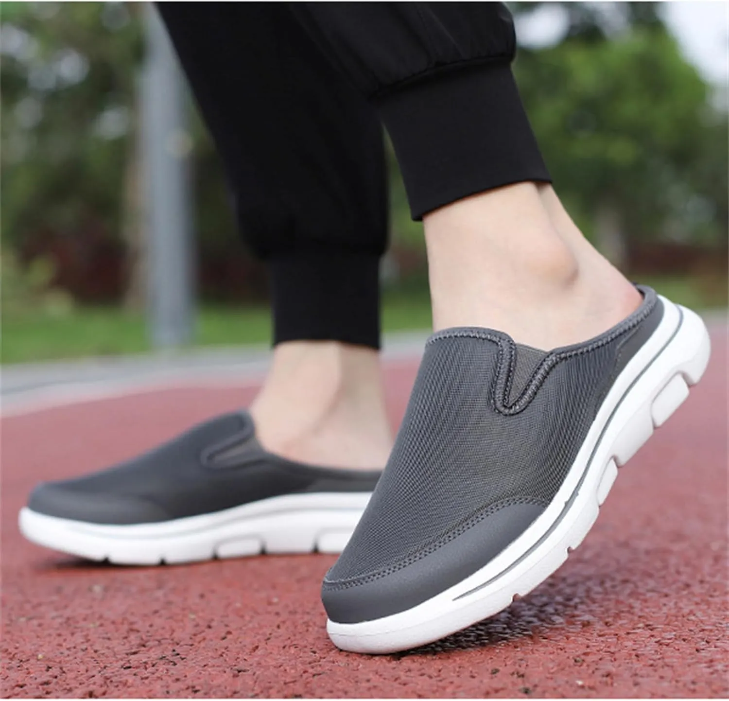 Women's Knitted Canvas Slip-On Platform Mules,Fashion Fur Lining Sneakers Backless Soft Lightweight Flat Half Sports Shoes Round Toe Warm Waterproof Non-Slip Walking Slippers
