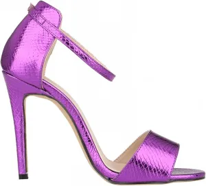 Womens Lace Up Heel Sandals Ladies 11CM Round Toe Open Toe Crocodile Pattern Stiletto Heels for Party Prom Homecoming Dress Shoes