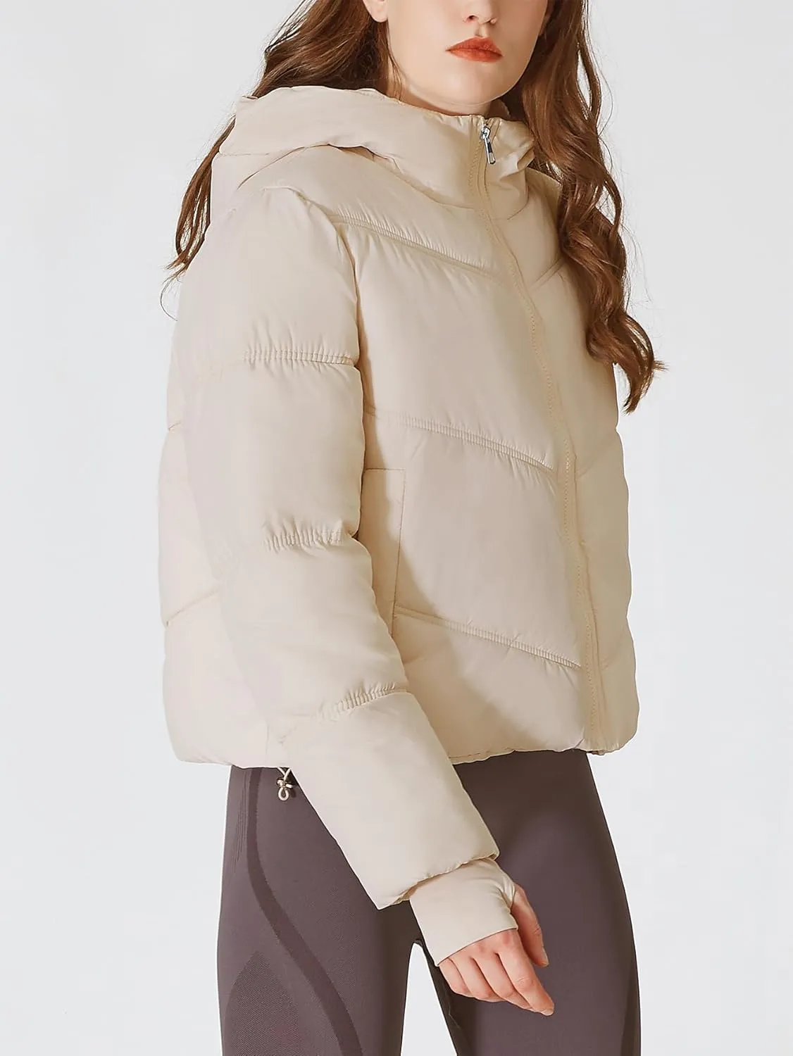 Womens Lightweight Quilted Puffer Jacket with Hood