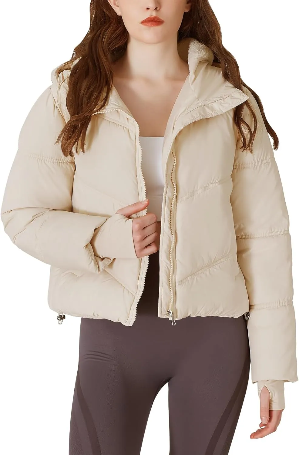 Womens Lightweight Quilted Puffer Jacket with Hood