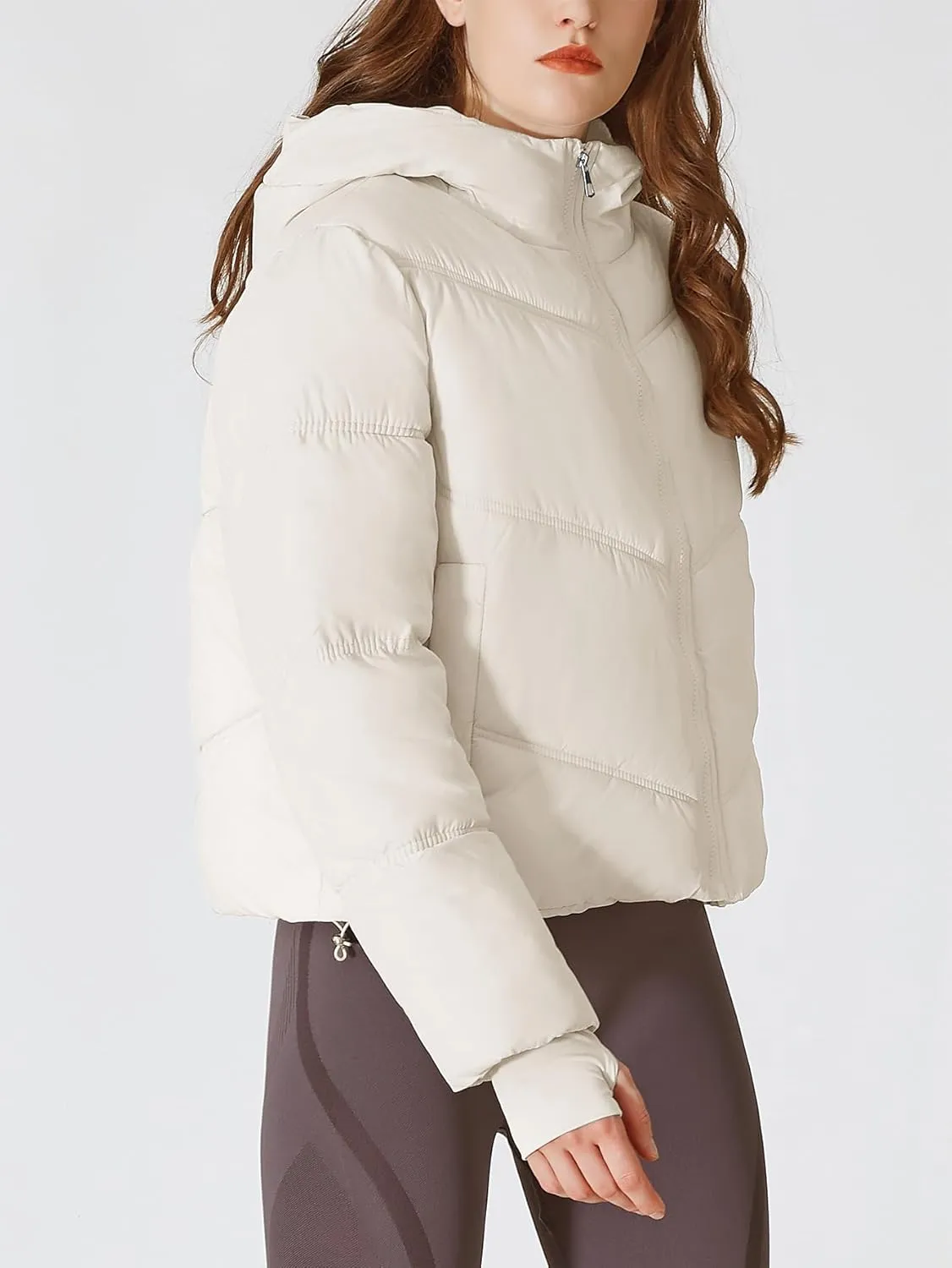 Womens Lightweight Quilted Puffer Jacket with Hood