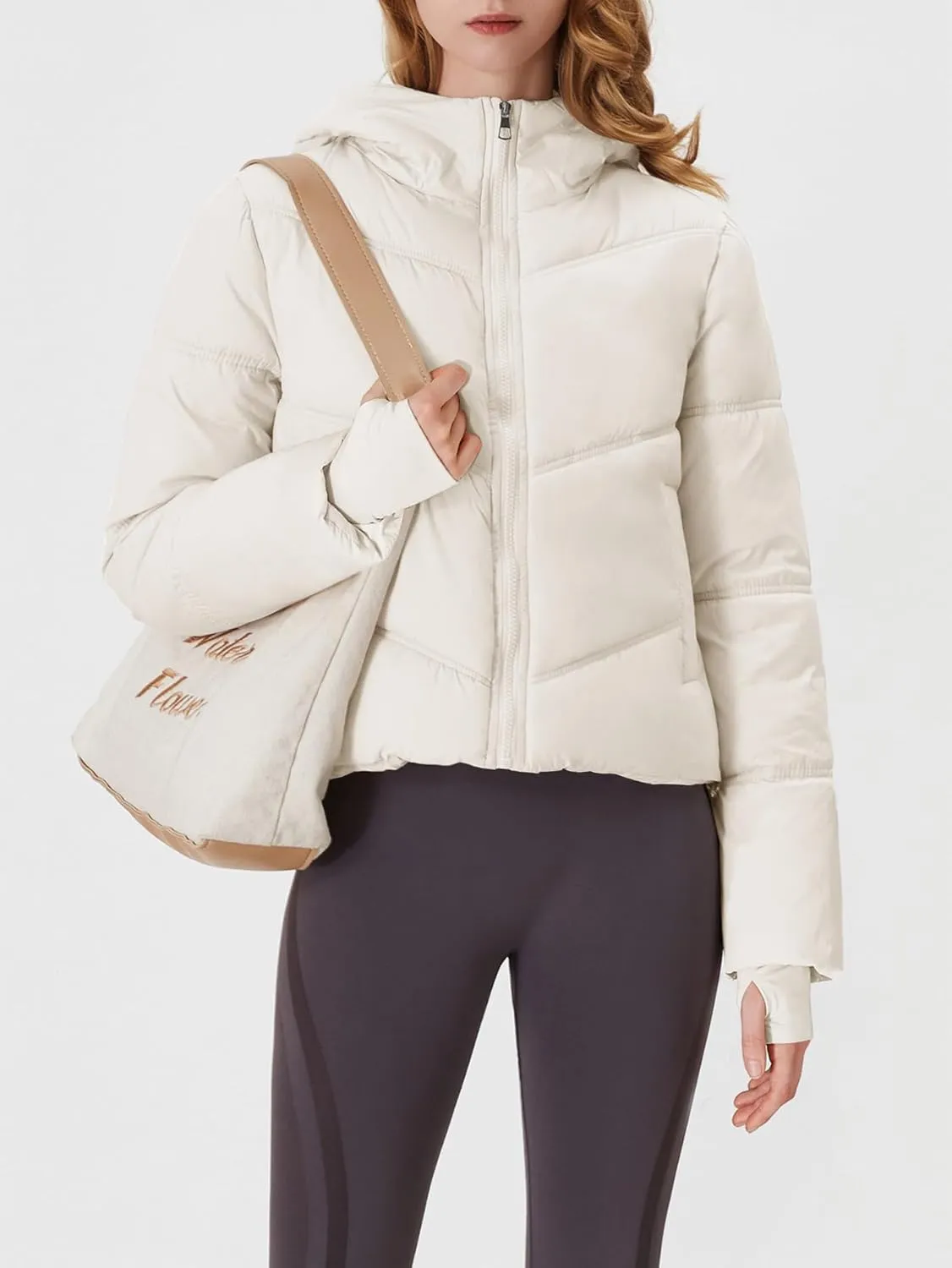 Womens Lightweight Quilted Puffer Jacket with Hood