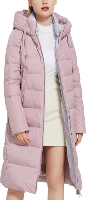 Women's Long Puffer Jacket Casual Zip Up Quilted Hooded Thickened Warm Winter Padded Down Coat Outerwear